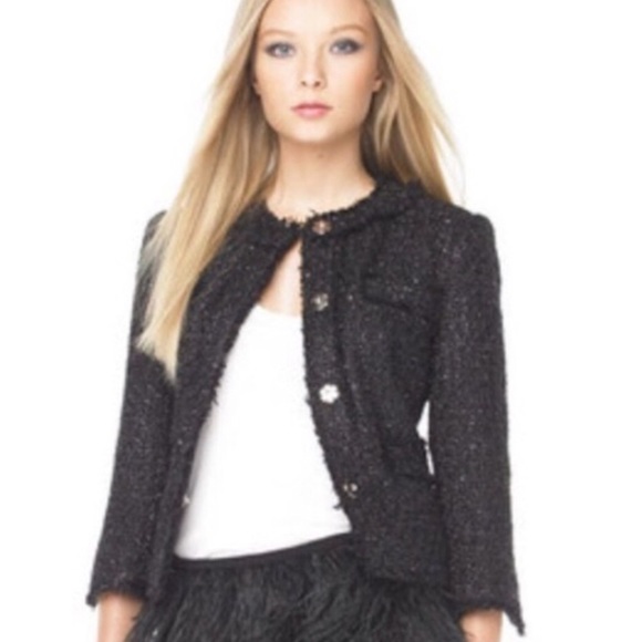 Michael Kors Black Tweed Sequin Jacket